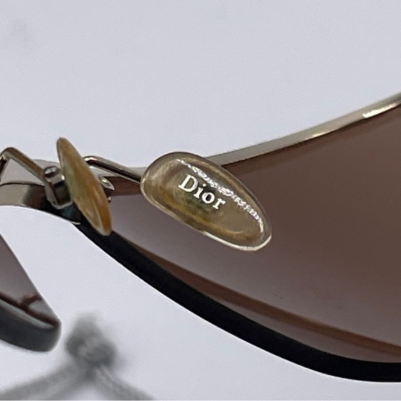 AUTH DIOR CHARM1 vintage sheer Y2K sunglasses rimless brown - Picture 10 of 12
